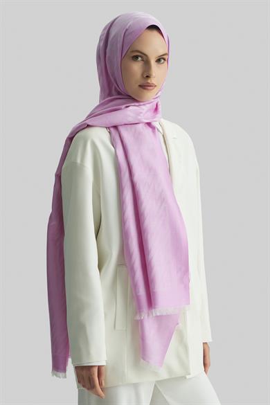 UMAY %100 İPEK JAKARLI ŞAL-PEMBE