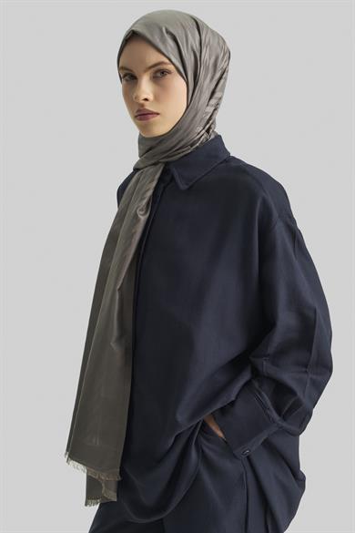 UMAY %100 İPEK JAKARLI ŞAL-VİZON