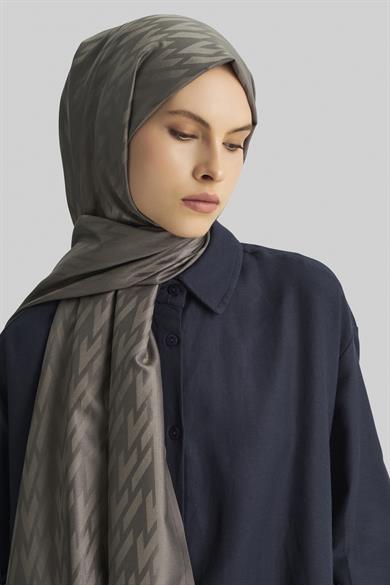 UMAY %100 İPEK JAKARLI ŞAL-VİZON