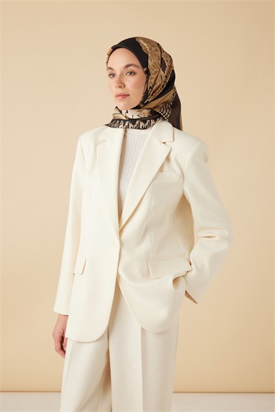 VERDA MULBERRY İPEK EŞARP 90*90 CM - GOLD SİYAH