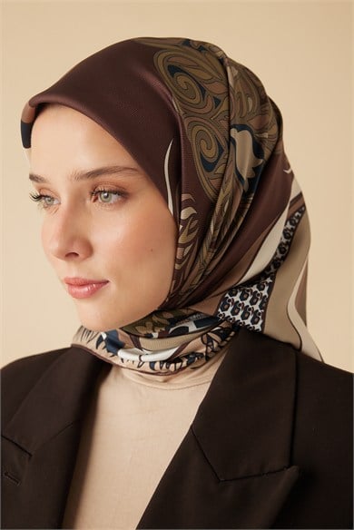 VERDA MULBERRY İPEK EŞARP 90*90 CM - VİZON