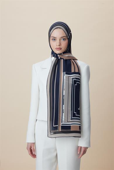 VİRA KREP İPEK ŞAL 70*190 CM - ACI KAHVE