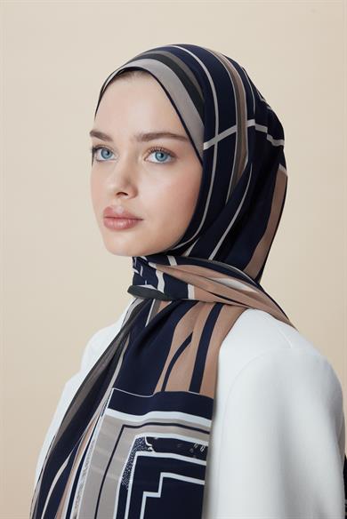 VİRA KREP İPEK ŞAL 70*190 CM - ACI KAHVE
