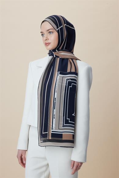 VİRA KREP İPEK ŞAL 70*190 CM - ACI KAHVE