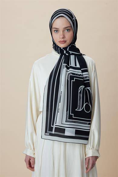 VİRA KREP İPEK ŞAL 70*190 CM - SİYAH