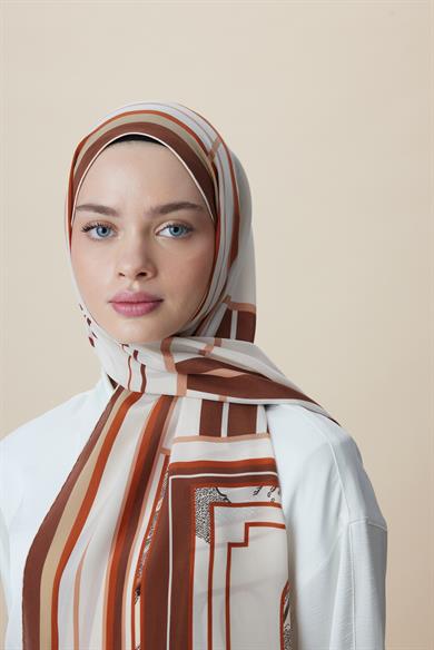 VİRA KREP İPEK ŞAL 70*190 CM - TABA