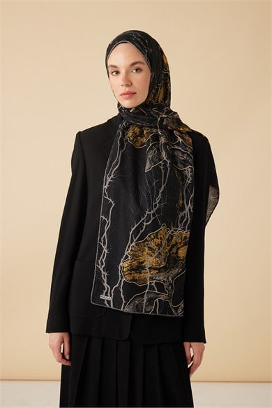 VUSLAT YÜN İPEK KAŞMİR ŞAL 70*200 CM - ANTRASİT