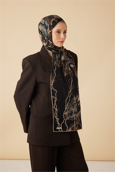 VUSLAT YÜN İPEK KAŞMİR ŞAL 70*200 CM - KAHVERENGİ