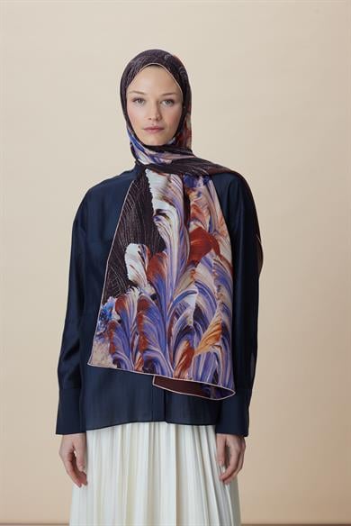YAKAMOZ KREP İPEK ŞAL 70*190 CM - BORDO