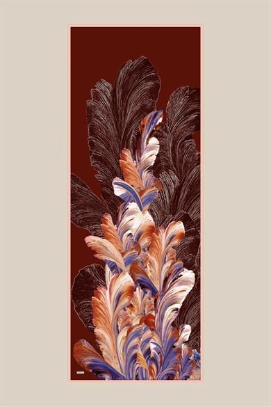 YAKAMOZ KREP İPEK ŞAL 70*190 CM - BORDO