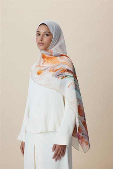 YAKAMOZ KREP İPEK ŞAL 70*190 CM - TAŞ