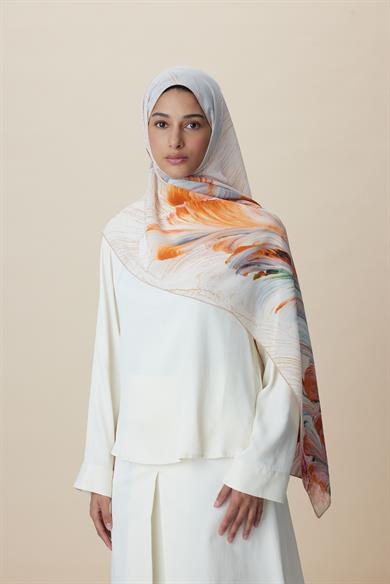 YAKAMOZ KREP İPEK ŞAL 70*190 CM - TAŞ