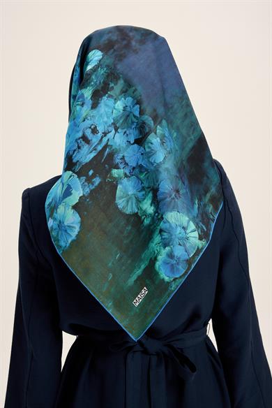 YONCA MULBERRY İPEK EŞARP 90*90 CM - LACİVERT