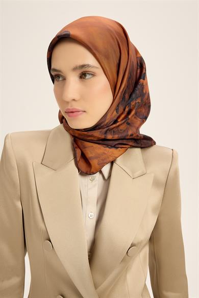 YONCA MULBERRY İPEK EŞARP 90*90 CM - TABA