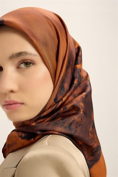 YONCA MULBERRY İPEK EŞARP 90*90 CM - TABA