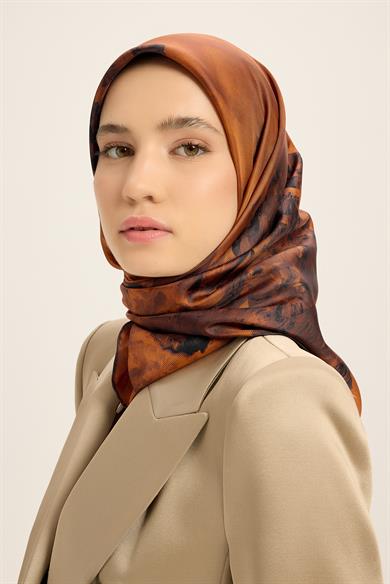 YONCA MULBERRY İPEK EŞARP 90*90 CM - TABA