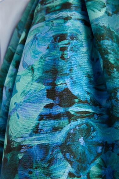 YONCA PAMUK İPEK ŞAL 70*190 CM - LACİVERT