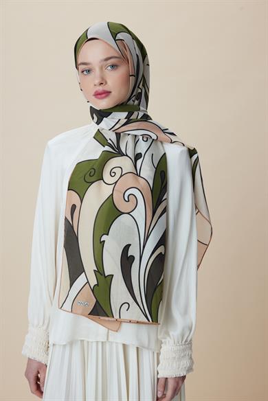 YOSUN PAMUK İPEK ŞAL 70*190 CM - HAKİ