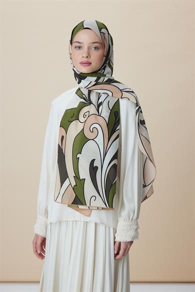 YOSUN PAMUK İPEK ŞAL 70*190 CM - HAKİ