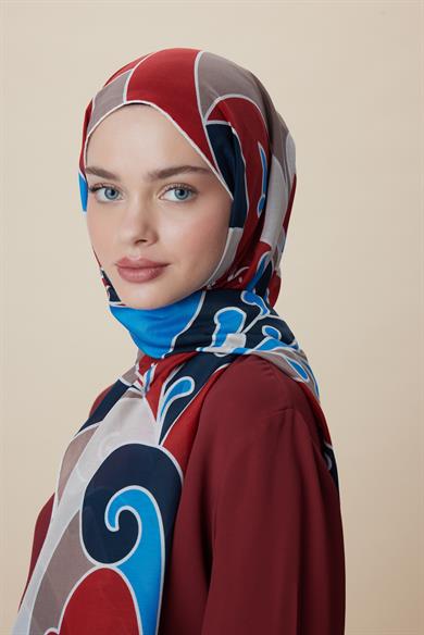 YOSUN PAMUK İPEK ŞAL 70*190 CM - MAVİ