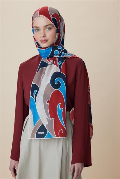 YOSUN PAMUK İPEK ŞAL 70*190 CM - MAVİ