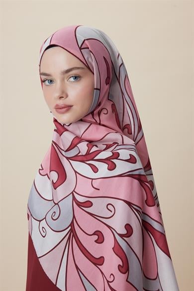 YOSUN PAMUK İPEK ŞAL 70*190 CM - PEMBE