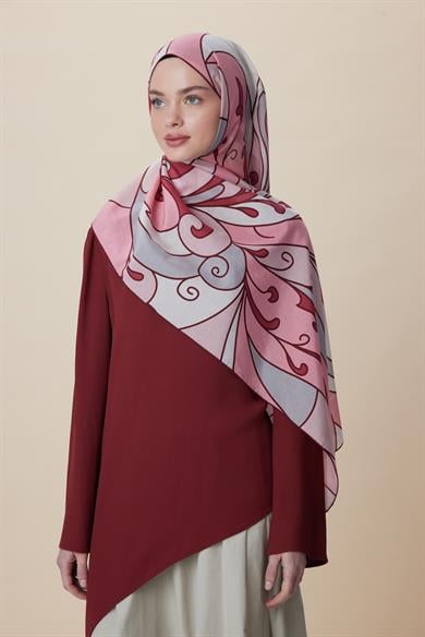 YOSUN PAMUK İPEK ŞAL 70*190 CM - PEMBE