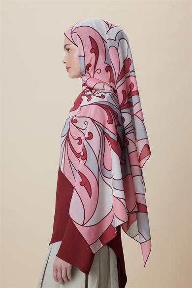 YOSUN PAMUK İPEK ŞAL 70*190 CM - PEMBE