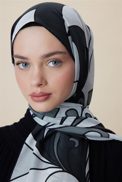 YOSUN PAMUK İPEK ŞAL 70*190 CM - SİYAH