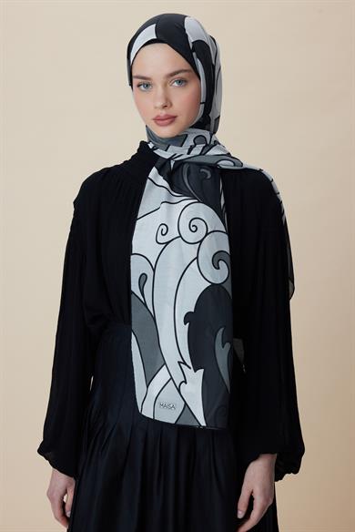 YOSUN PAMUK İPEK ŞAL 70*190 CM - SİYAH