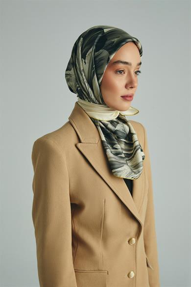 ZER TİVİL İPEK EŞARP 90*90 CM - KREM