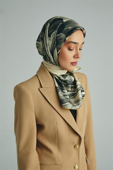 ZER TİVİL İPEK EŞARP 90*90 CM - KREM
