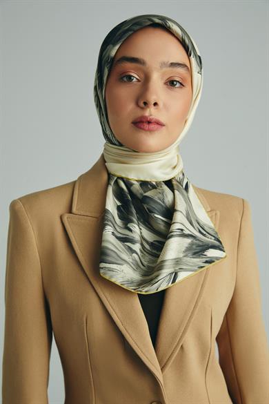 ZER TİVİL İPEK EŞARP 90*90 CM - KREM