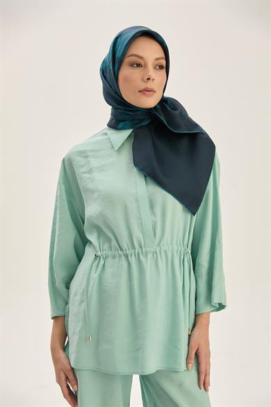 ZER TİVİL İPEK EŞARP 90*90 CM - LACİVERT