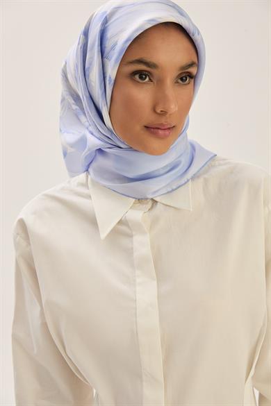 ZER TİVİL İPEK EŞARP 90*90 CM - LİLA