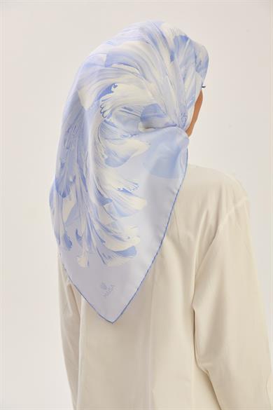 ZER TİVİL İPEK EŞARP 90*90 CM - LİLA