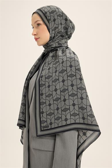 ZERRE KREP İPEK ŞAL 70*190 CM - ANTRASİT