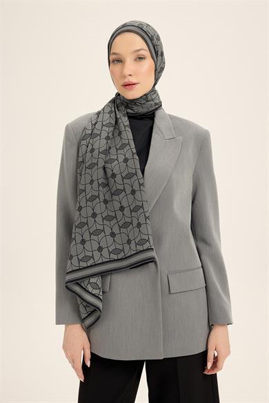 ZERRE KREP İPEK ŞAL 70*190 CM - ANTRASİT
