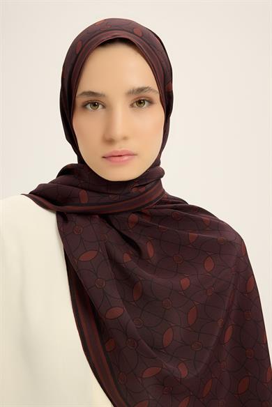 ZERRE KREP İPEK ŞAL 70*190 CM - KAHVERENGİ