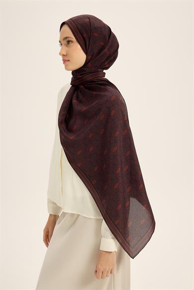 ZERRE KREP İPEK ŞAL 70*190 CM - KAHVERENGİ