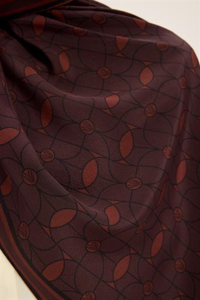 ZERRE KREP İPEK ŞAL 70*190 CM - KAHVERENGİ