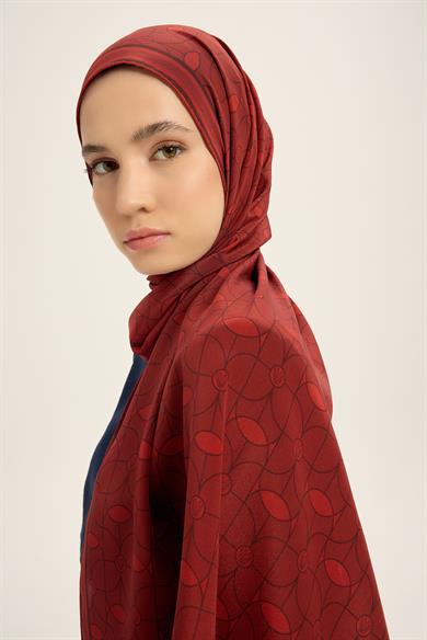 ZERRE KREP İPEK ŞAL 70*190 CM - KIRMIZI