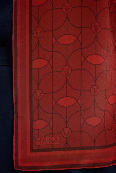 ZERRE KREP İPEK ŞAL 70*190 CM - KIRMIZI