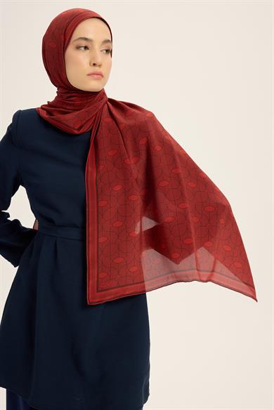 ZERRE KREP İPEK ŞAL 70*190 CM - KIRMIZI