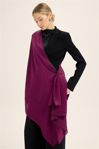 ZERRE KREP İPEK ŞAL 70*190 CM - MÜRDÜM