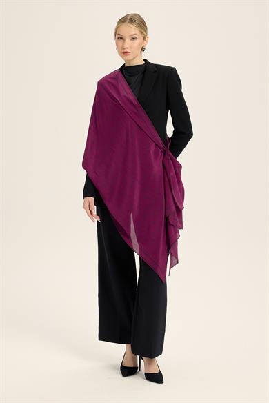 ZERRE KREP İPEK ŞAL 70*190 CM - MÜRDÜM