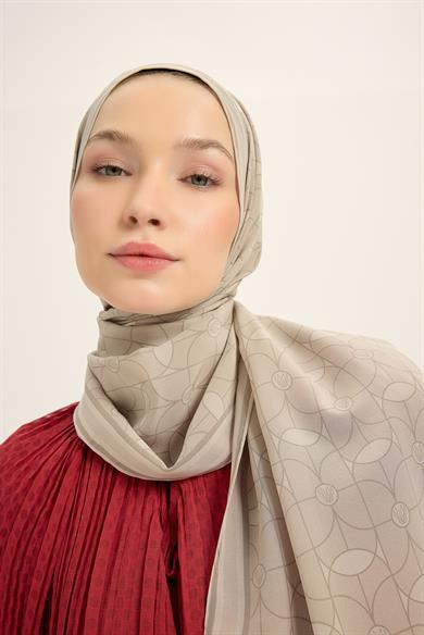 ZERRE KREP İPEK ŞAL 70*190 CM - VİZON