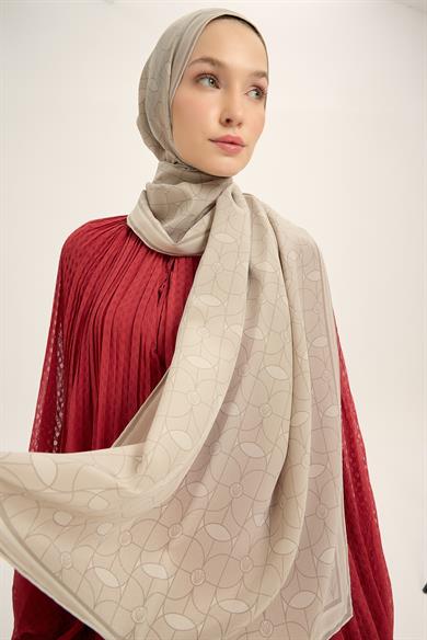 ZERRE KREP İPEK ŞAL 70*190 CM - VİZON
