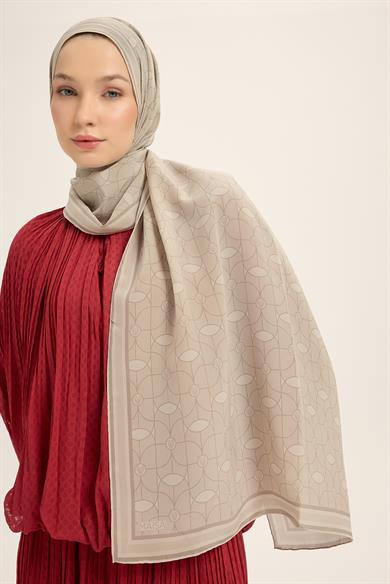 ZERRE KREP İPEK ŞAL 70*190 CM - VİZON