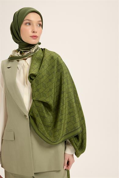 ZERRE KREP İPEK ŞAL 70*190 CM - YEŞİL